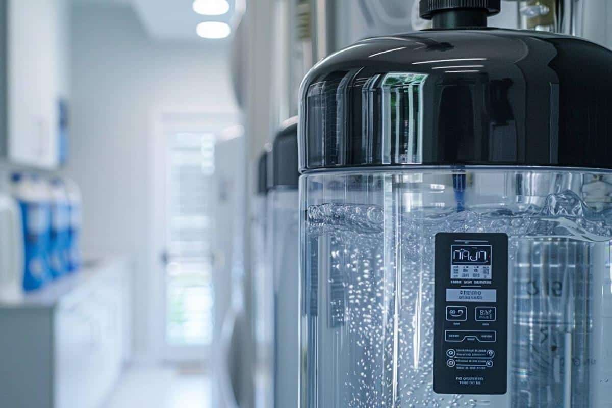 Est-ce normal qu'il reste de l'eau dans mon adoucisseur ?
