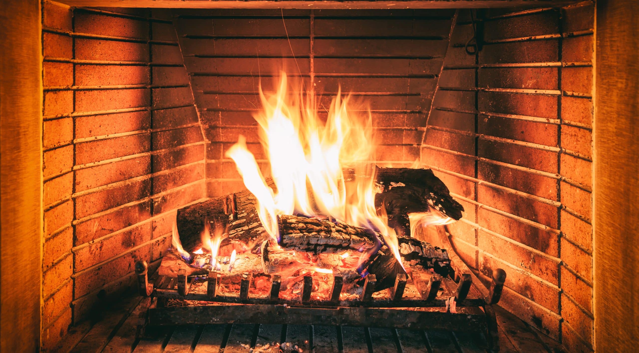 logs burning in a fireplace